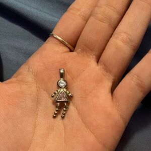 Silver and Pink Gemstone Pendant